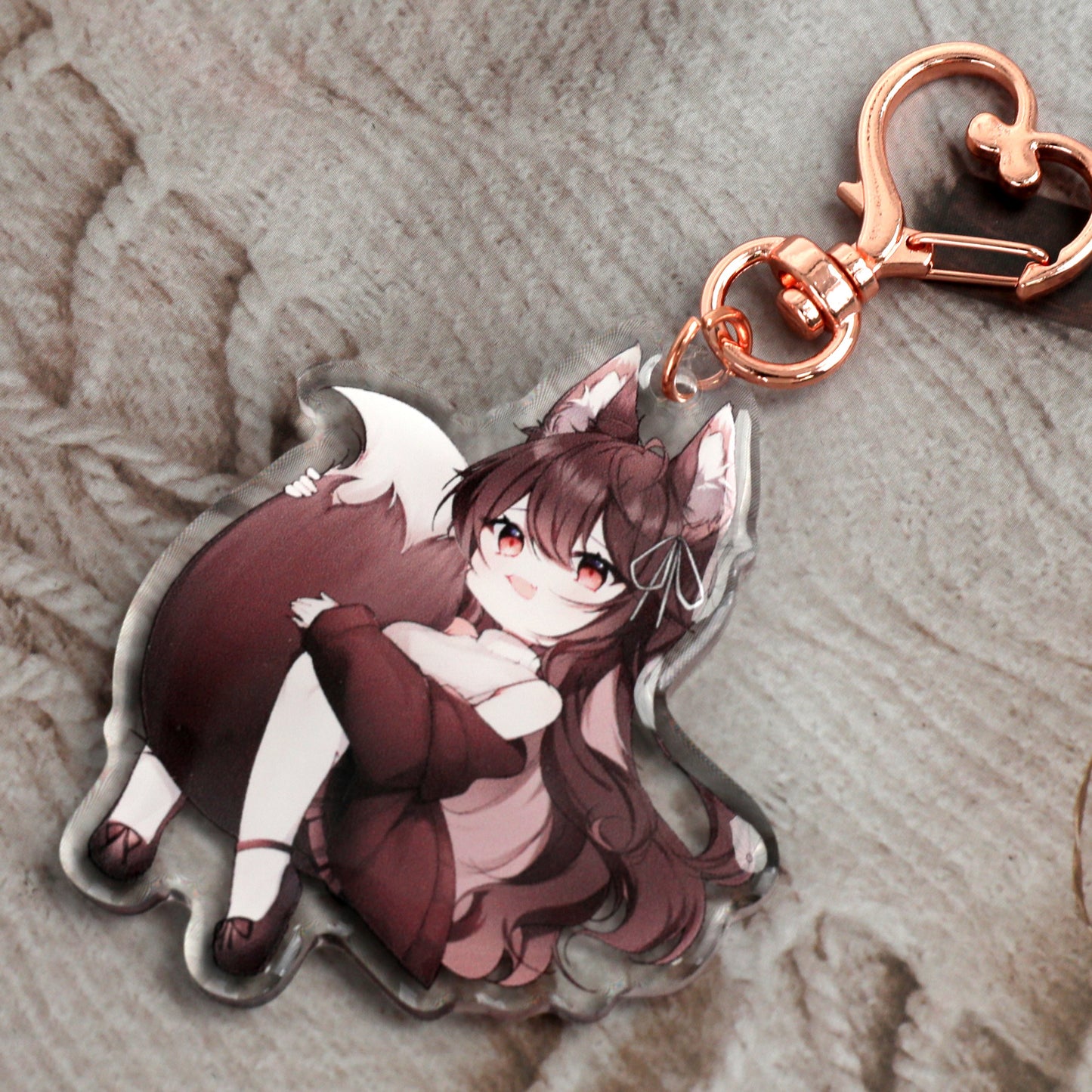 Foxy Double Sided Keychain Charm (Choco/Vanilla)