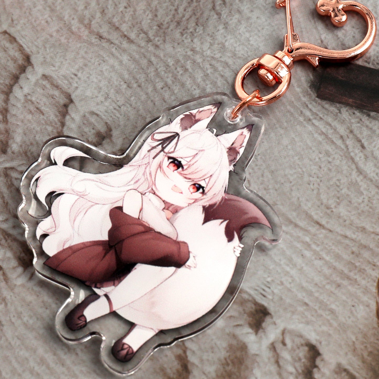 Foxy Double Sided Keychain Charm (Choco/Vanilla)